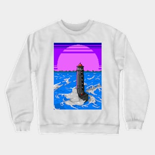 lighthouse synthwave pixel Crewneck Sweatshirt